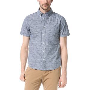 Jack Spade Mens Pavement Print Button-Down Shirt Small Gray Cotton Short Sleeves